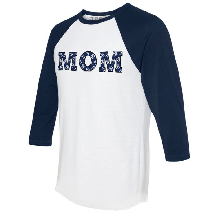 New York Yankees Mom 3/4 Navy Blue Sleeve Raglan Shirt