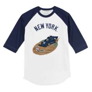 New York Yankees Race Car 3/4 Navy Blue Sleeve Raglan Shirt