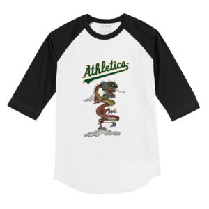 Oakland Athletics 2024 Year of the Dragon 3/4 Black Sleeve Raglan Shirt