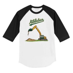 Oakland Athletics Excavator 3/4 Black Sleeve Raglan Shirt