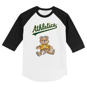 Oakland Athletics Girl Teddy 3/4 Black Sleeve Raglan Shirt