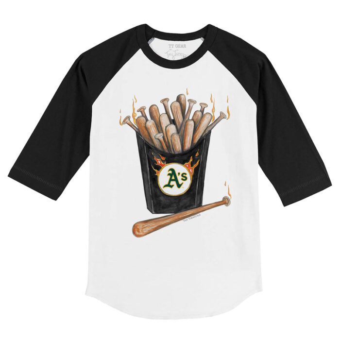 Oakland Athletics Hot Bats 3/4 Black Sleeve Raglan Shirt