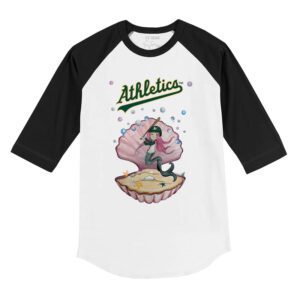 Oakland Athletics Mermaid 3/4 Black Sleeve Raglan Shirt