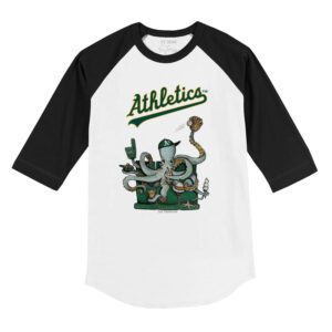 Oakland Athletics Octopus 3/4 Black Sleeve Raglan Shirt