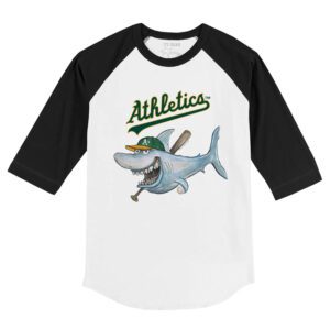 Oakland Athletics Shark 3/4 Black Sleeve Raglan Shirt