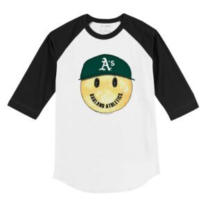 Oakland Athletics Smiley 3/4 Black Sleeve Raglan Shirt