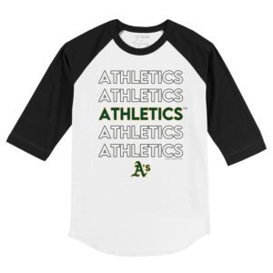 Oakland Athletics Stacked 3/4 Black Sleeve Raglan Shirt