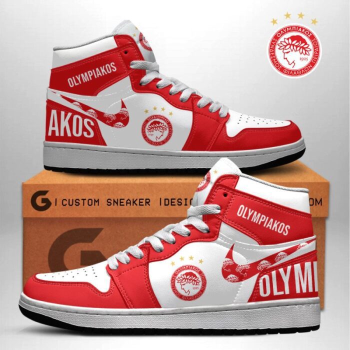 Olympiakos F.C. Air Jordan 1 Sneaker JD1 Shoes For Fans GSS1066