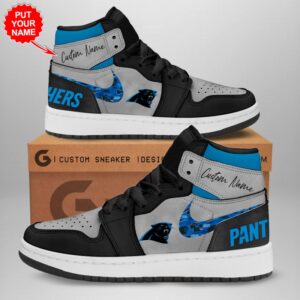 Personalized Carolina Panthers NFL Air Jordan 1 Sneaker JD1 Shoes For Fans GSS1083