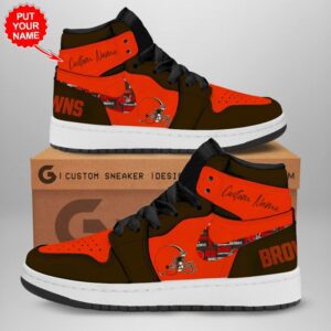 Personalized Cleveland Browns NFL Air Jordan 1 Sneaker JD1 Shoes For Fans GSS1087