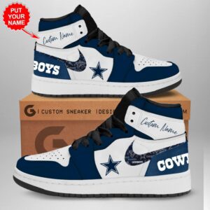 Personalized Dallas Cowboys NFL Air Jordan 1 Sneaker JD1 Shoes For Fans GSS1090