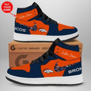 Personalized Denver Broncos NFL Air Jordan 1 Sneaker JD1 Shoes For Fans GSS1091