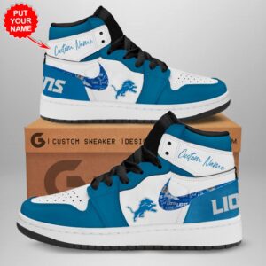 Personalized Detroit Lions NFL Air Jordan 1 Sneaker JD1 Shoes For Fans GSS1092