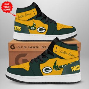 Personalized Green Bay Packers NFL Air Jordan 1 Sneaker JD1 Shoes For Fans GSS1096