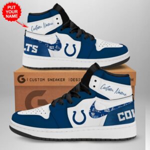 Personalized Indianapolis Colts NFL Air Jordan 1 Sneaker JD1 Shoes For Fans GSS1098