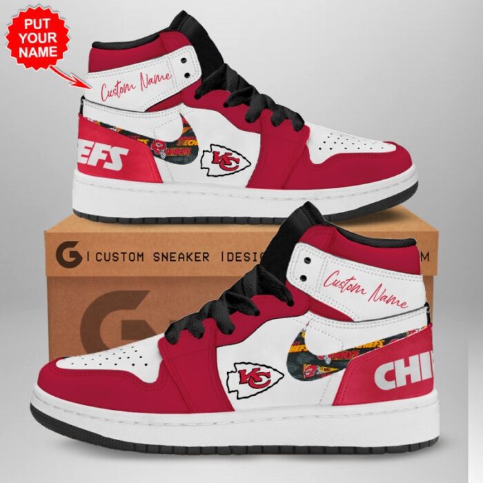 Personalized Kansas City Chiefs NFL Air Jordan 1 Sneaker JD1 Shoes For Fans GSS1100