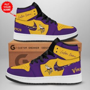 Personalized Minnesota Vikings NFL Air Jordan 1 Sneaker JD1 Shoes For Fans GSS1111