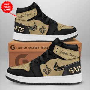 Personalized New Orleans Saints NFL Air Jordan 1 Sneaker JD1 Shoes For Fans GSS1113