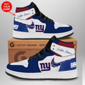 Personalized New York Giants NFL Air Jordan 1 Sneaker JD1 Shoes For Fans GSS1114