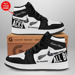 Personalized New Zealand x Rugby World Cup Air Jordan 1 Sneaker JD1 Shoes For Fans GSS1116