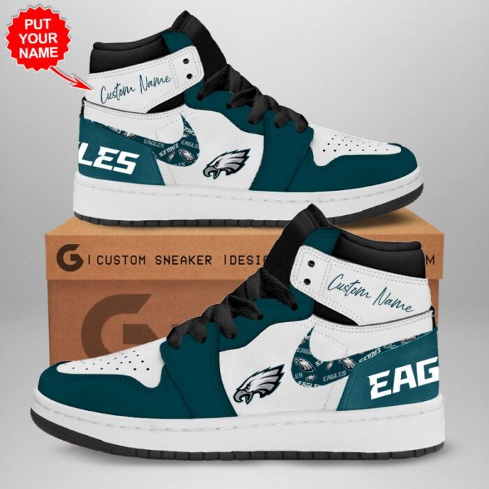Personalized Philadelphia Eagles NFL Air Jordan 1 Sneaker JD1 Shoes For Fans GSS1118