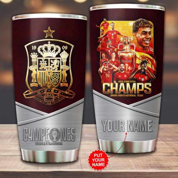 Personalized Spain National Football Team Stainless Steel Tumbler GUD1257