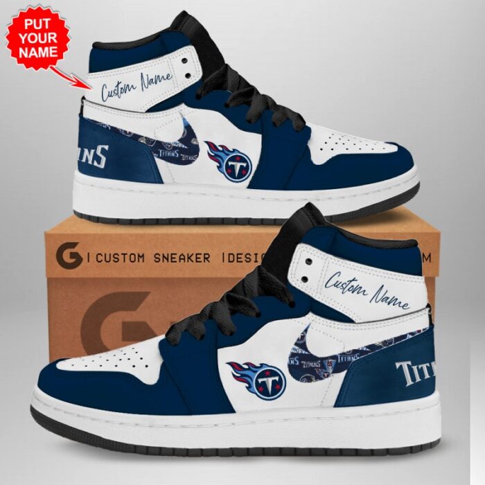 Personalized Tennessee Titans NFL Air Jordan 1 Sneaker JD1 Shoes For Fans GSS1127