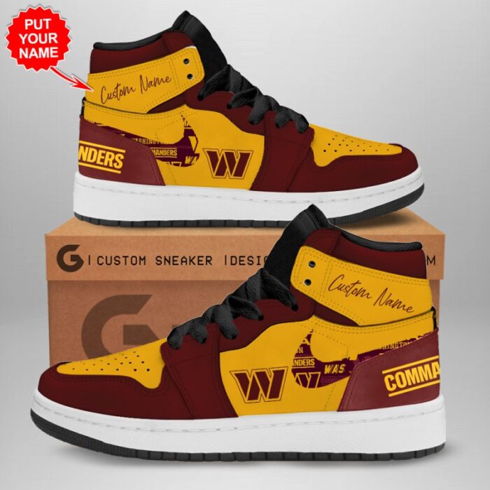 Personalized Washington Commanders NFL Air Jordan 1 Sneaker JD1 Shoes For Fans GSS1132