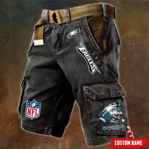 Philadelphia Eagles NFL Football Custom Name Pocket Print Cargo Shorts V2 Perfect Gift For Fans MCS1255