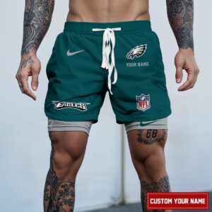 Philadelphia Eagles NFL Personalized Double Layer Shorts For Fans WDS1088