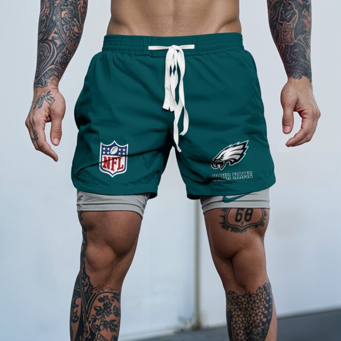 Philadelphia Eagles NFL Personalized Double Layer Shorts WDS1123