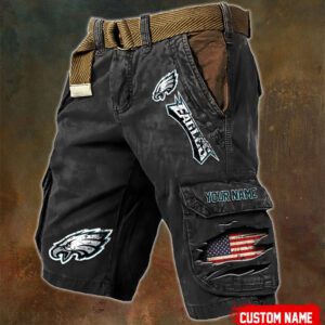 Philadelphia Eagles NFL Vintage Pocket Print Cargo Shorts V2 MCS1220