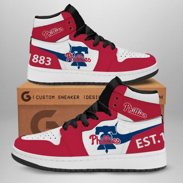 Philadelphia Phillies Air Jordan 1 Sneaker JD1 Shoes For Fans GSS1135