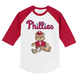 Philadelphia Phillies Boy Teddy 3/4 Red Sleeve Raglan Shirt