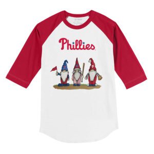 Philadelphia Phillies Gnomes 3/4 Red Sleeve Raglan Shirt