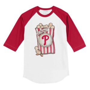 Philadelphia Phillies Lil' Peanut 3/4 Red Sleeve Raglan Shirt