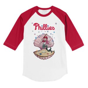 Philadelphia Phillies Mermaid 3/4 Red Sleeve Raglan Shirt