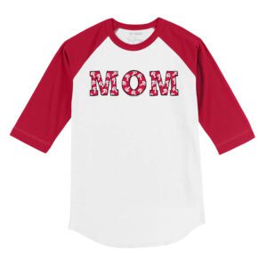 Philadelphia Phillies Mom 3/4 Red Sleeve Raglan Shirt