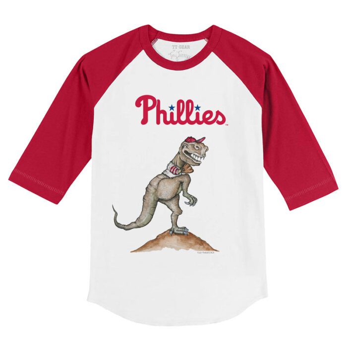 Philadelphia Phillies TT Rex 3/4 Red Sleeve Raglan Shirt