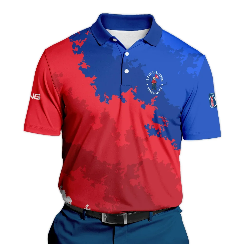 Ping 124th U.S. Open Pinehurst Blue Red White Background Polo Shirt Style Classic PLK1362