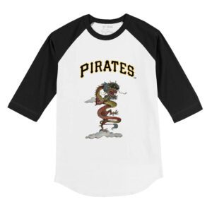 Pittsburgh Pirates 2024 Year of the Dragon 3/4 Black Sleeve Raglan Shirt