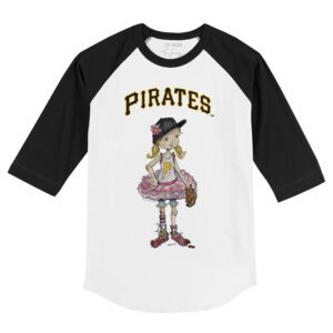 Pittsburgh Pirates Babes 3/4 Black Sleeve Raglan Shirt