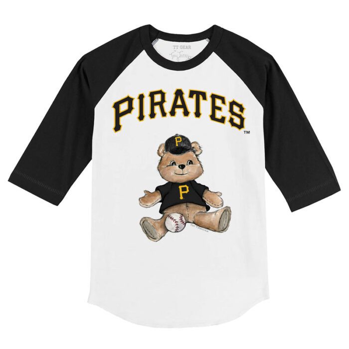 Pittsburgh Pirates Boy Teddy 3/4 Black Sleeve Raglan Shirt