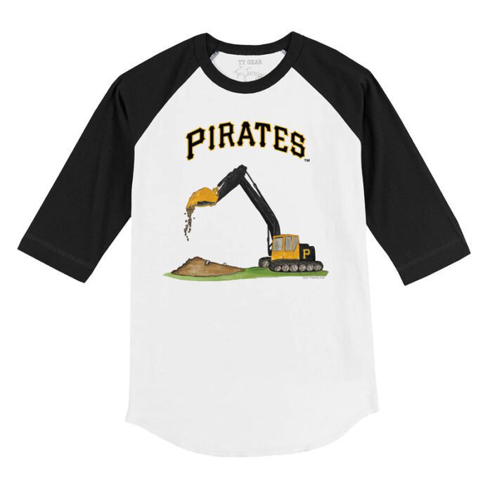 Pittsburgh Pirates Excavator 3/4 Black Sleeve Raglan Shirt