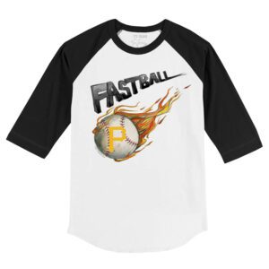 Pittsburgh Pirates Fastball 3/4 Black Sleeve Raglan Shirt