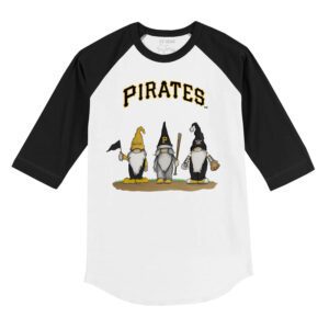 Pittsburgh Pirates Gnomes 3/4 Black Sleeve Raglan Shirt