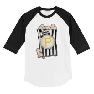 Pittsburgh Pirates Lil' Peanut 3/4 Black Sleeve Raglan Shirt
