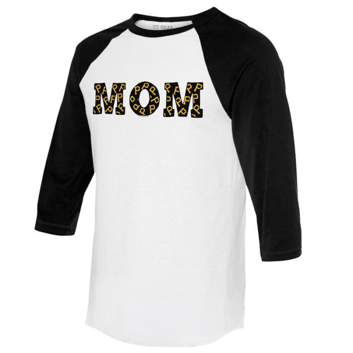 Pittsburgh Pirates Mom 3/4 Black Sleeve Raglan Shirt