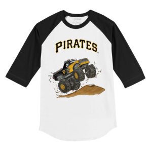 Pittsburgh Pirates Monster Truck 3/4 Black Sleeve Raglan Shirt