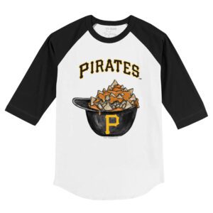 Pittsburgh Pirates Nacho Helmet 3/4 Black Sleeve Raglan Shirt